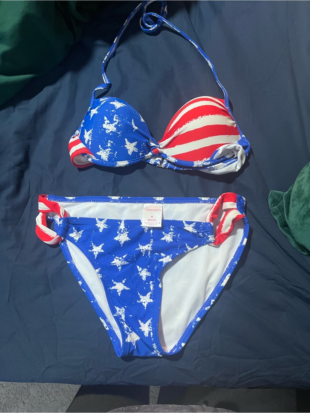 🕸️ (10 for $10) Patriotic Star & Stripe Bikini - Blue/Red/White